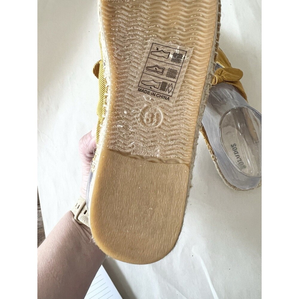 Yellow Knotted Slip-On Espadrille Mules - Picture 4 of 5